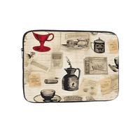 15 Inch Laptop Sleeve Water-resistant Laptop Case Compatible with 14-15" MacBook Chromebook, Retro Tableware Sketch Graffiti