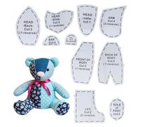 15 Inch Memory Bear Sewing Patterns Crafters Beginners Quilting Templates for DIY Teddy Bear Acrylic Template Ruler Set for Home Needlework Birthday Thanksgiving Day Gift