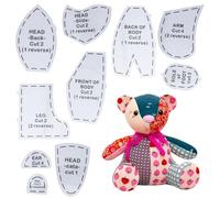 15 Inch Memory Bear Sewing Patterns Set 10 PCs Reusable Acrylic Quilting Templates for DIY Teddy Bear Sewing Patterns for Beginners Craft Tools Sewing Gifts with Precise Cutting Marks for Memory Gifts