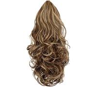 15 Inch Ponytail Hair Extensions, Blonde Wavy Clip-in Extensions for Women, High Temperature Synthetic Fiber, Easy Versatile Design for Various Hairstyles