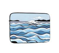15 inch Portable Laptop Bag - Waves Lapping at The Rocks Printing Shockproof Laptop Inner Pocket for Business, Travel, School, Office