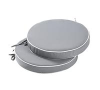 15 Inch Set of 2 Outdoor Bistro Chair Cushions,Small Patio Bistro Round Foam Seat Cushion Gray