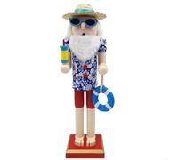 15 Inch Wooden Nutcracker Santa for claus Figure Hand Painted(A)