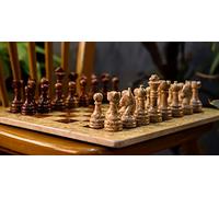15 Inches Dark and Light Brown Weighted Chess Set - Unique Chess Set with 32 Chess Pieces - Large Marble Chess Set Ideal for Home Décor - Best Tournament Chess Set & Home décor Gifts