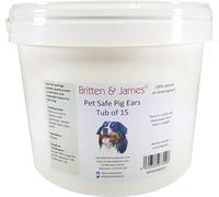 15 Large Pigs Ears for Dogs in a Tub. Natural Premium Quality British Product by Britten and James
