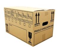15 Large Strong Removal Cardboard Storage Moving Packing Boxes 47cm x 31.5cm x 27cm 44 Litres Carry Handles and Printed Room List