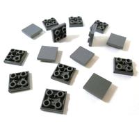15 LEGO Tile, Modified 2 x 2 Inverted Dark Bluish Gray