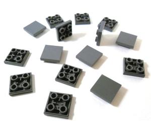 15 LEGO Tile, Modified 2 x 2 Inverted Dark Bluish Gray