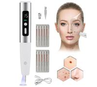 15 Levels Plasma Pen, Mole Warts Removal Dark Spot Black Dot Nevus Freckle Flat Blemish Pimples Remover Skin Tag Remover, with Display and Light, Safely and Painlessly,Silver
