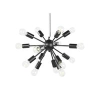 15 Light Metal Pendant Lamp Black BALAGAS