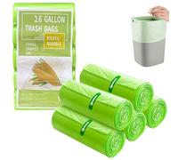 15 Litre Bin Liners, 200PCS Biodegradable Food Waste GarbageBags, Strong Compostable Food Waste Bags Degradable Rubbish Bag Non-Dripping Food Recycling Bags for Kitchen Bathroom Garden Office 45×50 cm