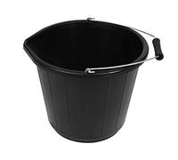 15 Litre Black Builders Bucket - Strong - Water - DIY - Mixing - Heavy Duty - Pack of 3