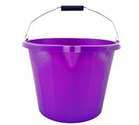 15 Litre Heavy Duty Builders Bucket - Durable Plastic Construction with Pouring Lip & Strong Metal Handle - Graduated in Gallons and Litres - Multipurpose Mixing, Available in 5 Colours_PURPLE