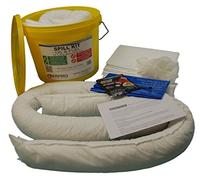 15 Litre Oil and Fuel Spill Kit in a Durable Plastic Tub (Complete Kit) - Complete Emergency Spill Response Kit for Efficient Containment and Cleanup