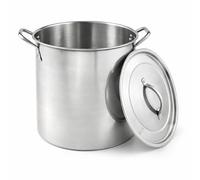 15 Litre Stock Pot with Stainless Steel Lid | Large Cooking Pot for Soup, Stew, Pasta and Brew Boiling | Heavy-Duty Stainless Steel Cookware for Home Kitchen