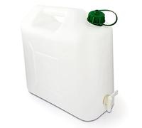 15 LTS WATER CONTAINER FOR CAMPING ETC WITH TOP FILL AND BOTTOM DISPENSING TAP, Weiss