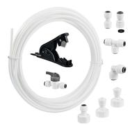 15 M Water Supply Pipe Tube and Fridge Connectors Kit, Refrigerator Water Hose Connection Kit, Refrigerator Hoses, Fridge Water Pipe Connector, for European Style Double Fridge Refrigerator(1/4" Pipe)