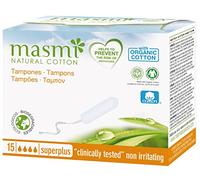 15 Masmi Super Plus None Applicator Tampons Organic 100% Biodegradable, Hypoallergenic, Perfume Viscose Rayon Chlorine and Dioxin … (Single Pack)