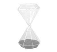 15 Minutes Diamond-shaped Hourglass Sand Timer Sand Glass Desktop Ornament Birthday Gift Silver