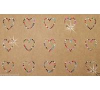 15 Mix Colour Heart Iron-On Rhinestone Diamante Bead Bling Tshirt Transfer Patch
