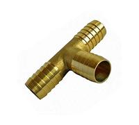 15 mm 5/8 in Brass T Type 3 Way Hose Joiner Barbed Connector Air Fuel Water Pipe Tubing
