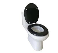15 Models Universal Thickened Seat Ring, Solid Wood Toilet Seat Cover, Black Walnut, Stainless Steel, Cushioning, Sagging Hinge Seat(C)