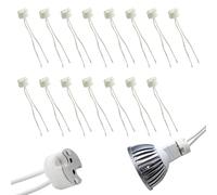15 MR16 GU5.3 LED Holder Lamp Socket, Halogen Light Bulb Connector Ceramic Wire Adapter MR11 G4, Incandescent CFL Base Plug Converter for 12V-24V AC/DC Light Bulbs Heat Resistant Pigtail Wire Harness
