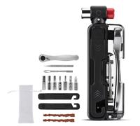 15" Multifunctional Bicycle Repair Folding Bicycle Tool Storage Set with Double Direction Ratchet Wrench and Tire Strip for Cycling Maintenance
