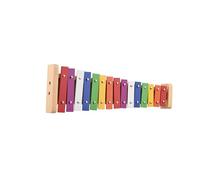 15 Note Glockenspiel Xylophone Wooden Base Colorful Aluminum Bars With 2 Mallets Percussion