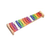 15 Note Glockenspiel Xylophone Wooden Base Colorful Aluminum Bars With 2 Mallets Percussion Musical Instrument
