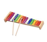15 Note Glockenspiel Xylophone Wooden Base Colorful Aluminum Percussion Gift With 2 Mallets