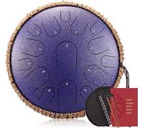 15 Notes 13 Inch D Key Steel Tongue Drum With Rope Decoration, Great For Meditation Music Therapy, Include Storage Bag, Music Book, Mallets And Bracket (Color : Purple)