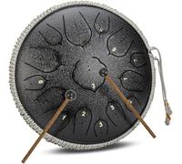 15 Notes 14 Inches Steel Tongue Drum Set D Key Percussion Instrument For Yoga Meditation Entertainment Concert Musical Education With Travel Bag And Mallets, Pink