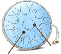 15 Notes 14 Inches Steel Tongue Drum Set D Key Percussion Instrument For Yoga Meditation Entertainment Concert Musical Education With Travel Bag And Mallets, Pink