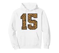 15 Number Leopard Fifteen Team Sports Varsity Matching Pullover Hoodie