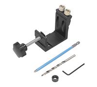 15° Oblique Hole Locator Positioner, Woodworking Hole Jig Dowel Drill Kit, Adjustable Drill Guide for Perfect Angled Holes, High Strength Iron Material with Twist Drill Bit and Hex (Inclined Hole