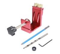 15° Oblique Hole Locator Positioner, Woodworking Hole Jig Dowel Drill Kit, Adjustable Drill Guide for Perfect Angled Holes, High Strength Iron Material with Twist Drill Bit and Hex (Inclined Hole