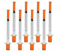 15 Pack 1ml Plastic Syringes Measuring Tools,30G 8mm Multipurpose Precision Tools Lab Accessories for Plant Watering, Pet Feeding ,Glue Applicato ,Ink,Crafting (15pcs)