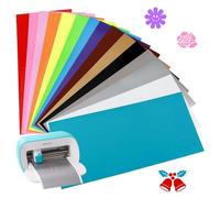 15-Pack 5.5" x 12" Iron On Vinyl for Cricut Joy, 15 Colours Heat Transfer Vinyl Sheets, Flex Film Plotter Textile Iron Heat Transfer for T-Shirts, Hoodies, DIY Patterns