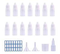 15 Pack 5ml/0.17oz Eye Dropper Bottle, Plastic Empty SqueezableTranslucent Liquid Drop Bottles Mini Squeeze Bottle Eye Liquid Dropper Bottle with Label Funnel Measuring Cup For Home Work Travel
