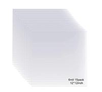 15 Pack 6 Mil Mylar Sheets, 12 x 12inch Clear Blank PET Blank Stencil Material, Make Your Own Stencil Compatible Vinyl Cutting Maching