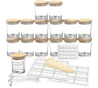 15 Pack 7oz Glass Jars with Airtight Lids - Empty Canning Jars for Candle Making, Spice Storage, Food Preserving, Honey, DIY Crafts, Wedding Party Favors