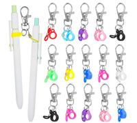 15-Pack Clip-On Retractable Pen Holders With Lobster Clasp, Adjustable Silicone Rings, Gel Ink Pen Set For Lanyard, Badge Reel, And Name Tags