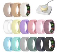 15 Pack Cover Compatible with Oura Ring Gen 4/ Oura Ring Gen 3 Horizon/Gen 3 Heritage - Charging Directly with Protector, Anti-Scratch Elastic Thin Silicone Case for Men Women Working Out(15Pack-1,M)