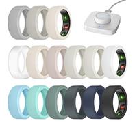 15 Pack Cover Compatible with Oura Ring Gen 4/ Oura Ring Gen 3 Horizon/Gen 3 Heritage - Charging Directly with Protector, Anti-Scratch Elastic Thin Silicone Case for Men Women Working Out(15Pack-3,M)