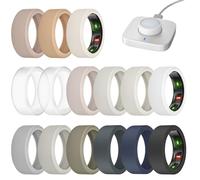 15 Pack Cover Compatible with Oura Ring Gen 4/ Oura Ring Gen 3 Horizon/Gen 3 Heritage - Charging Directly with Protector, Anti-Scratch Elastic Thin Silicone Case for Men Women Working Out(15Pack-2,S)