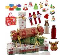 15 Pack Cracker Gift Boxes with Novelty Gifts Hats Riddle Cards,Diy Crackers Presents Extra Large Pack for Christmas Cracker Kits,Build Your Own Cracker for Crafting Fun Family Xmas Dinner Party Decor