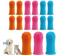 15 Pack Dog Finger Toothbrush 360° Soft Silicone Bristles | Reusable, Gentle Plaque & Tartar Removing Tooth Brush for All Dog and Cat Sizes