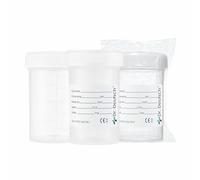 15 Pack Dr. Deutsch Urine Sample Bottles 60ml | Individually Sealed, Leak-Proof Specimen Pots with Lid & Printed Label | Sterile Medical Collection