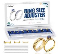15-Pack Golden Ring Size Adjuster & Reducer,Invisible Sizer Set for Loose Rings,2 Styles 6 Sizes Spiral & 3 Sizes Metal Guard, Stop Rings from Falling Off for Men and Women